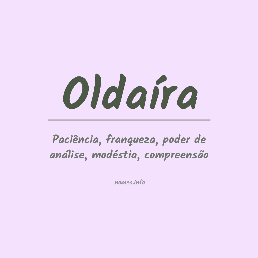 Significado do nome Oldaíra