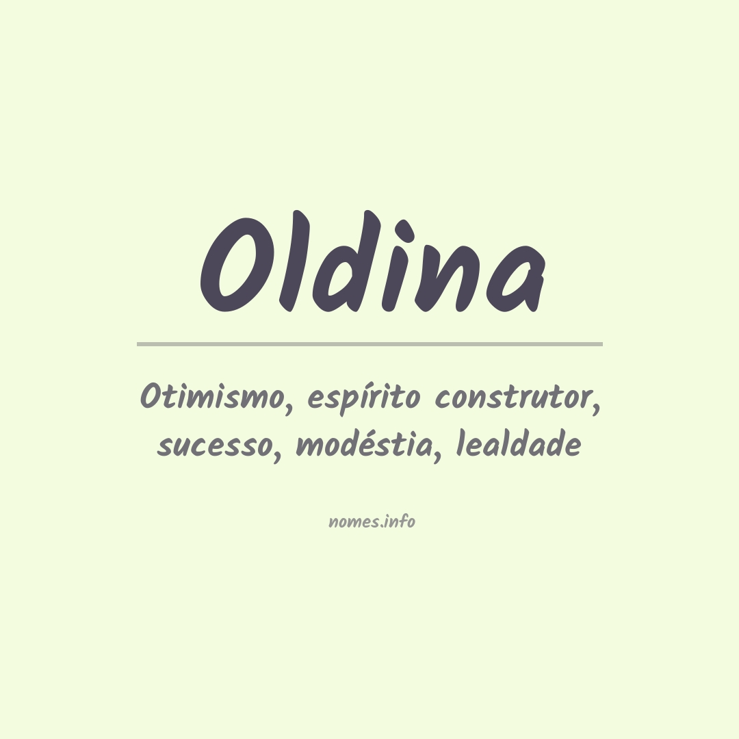 Significado do nome Oldina