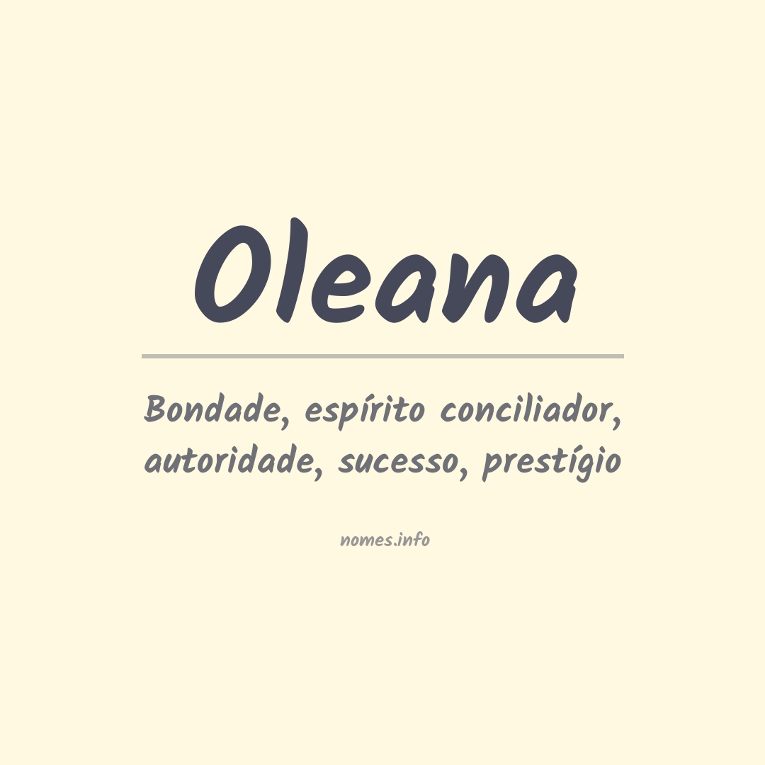 Significado do nome Oleana