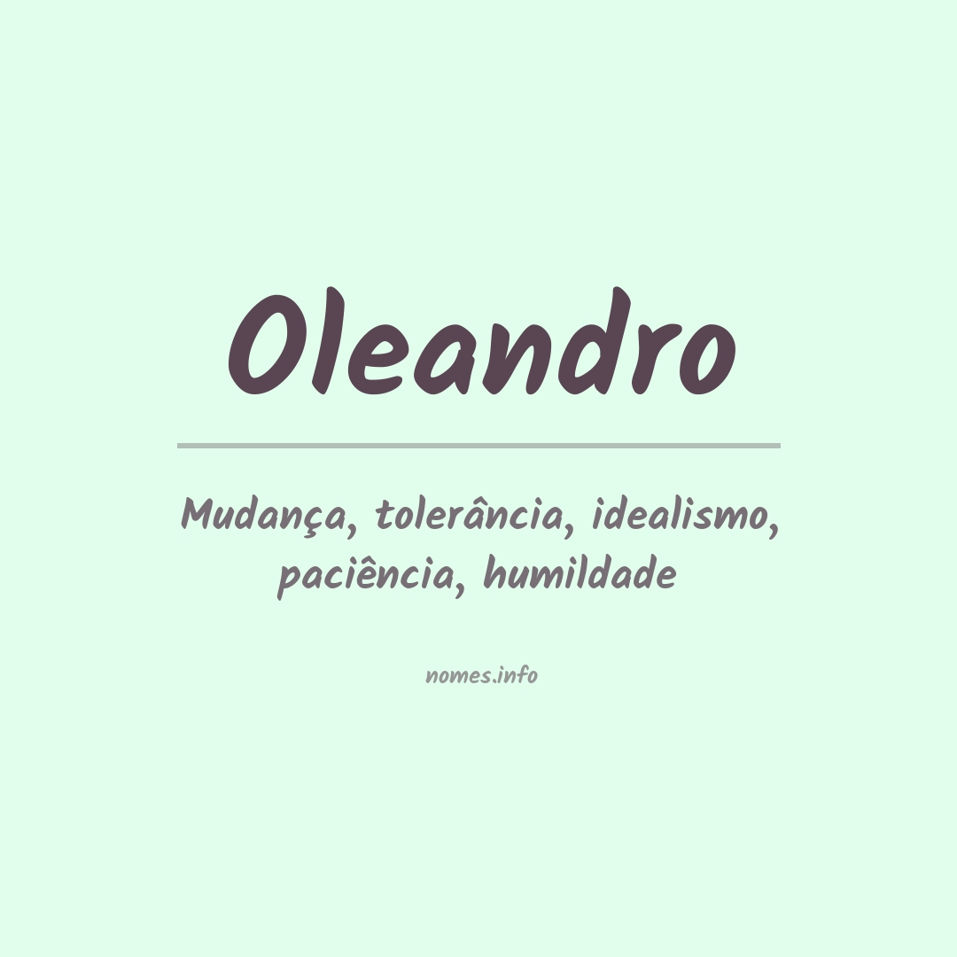 Significado do nome Oleandro