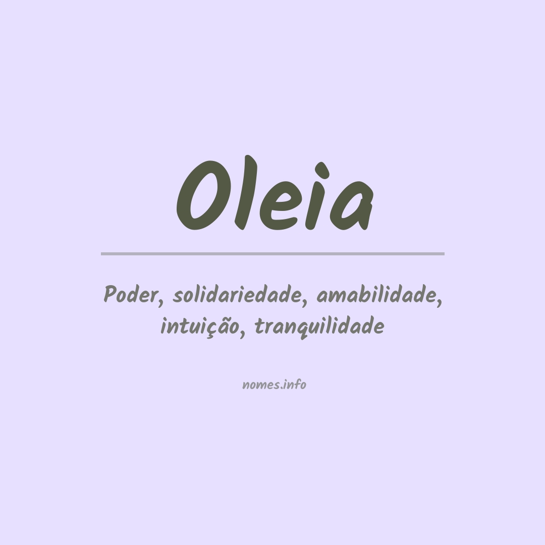 Significado do nome Oleia