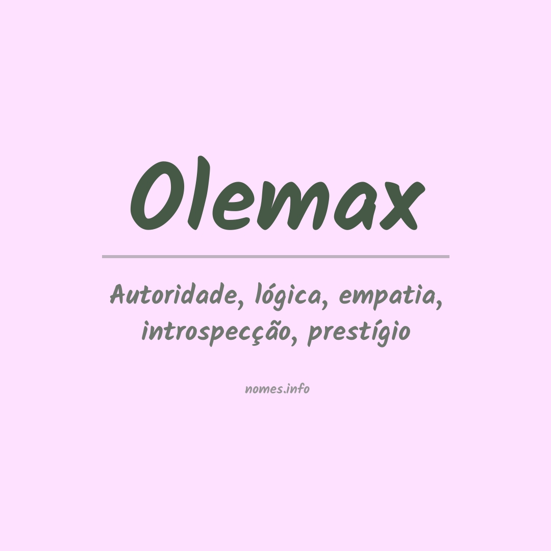 Significado do nome Olemax