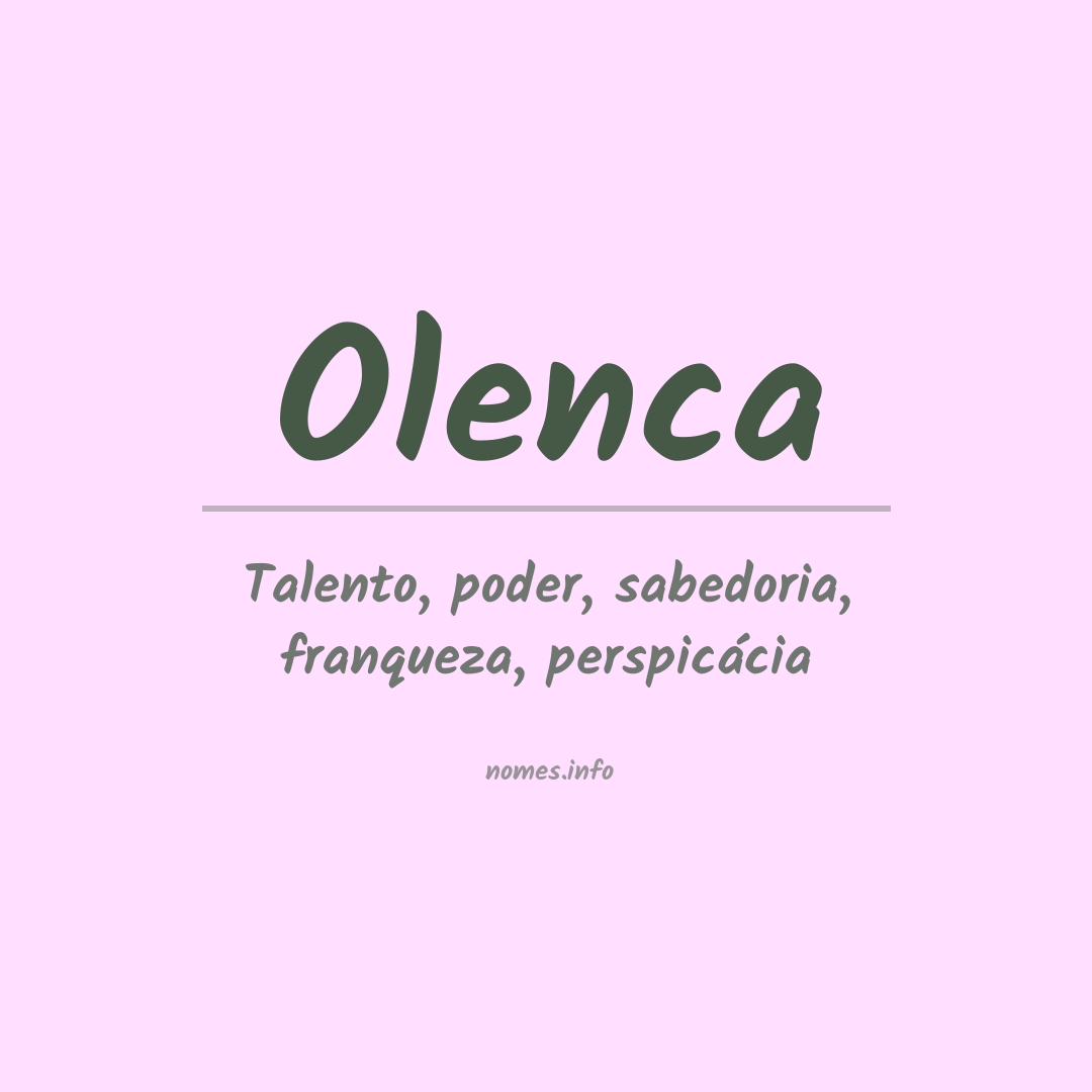 Significado do nome Olenca