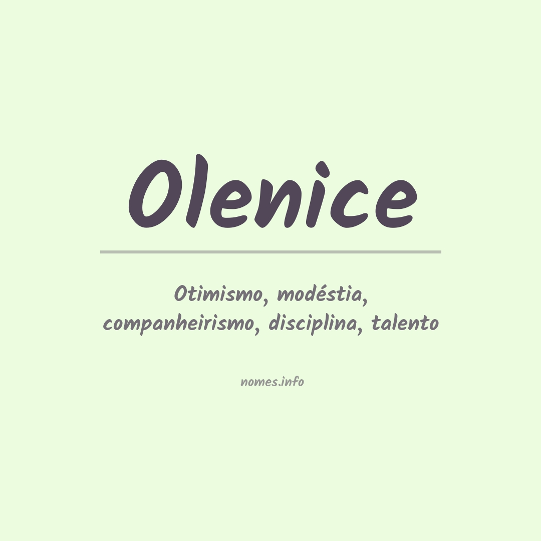 Significado do nome Olenice