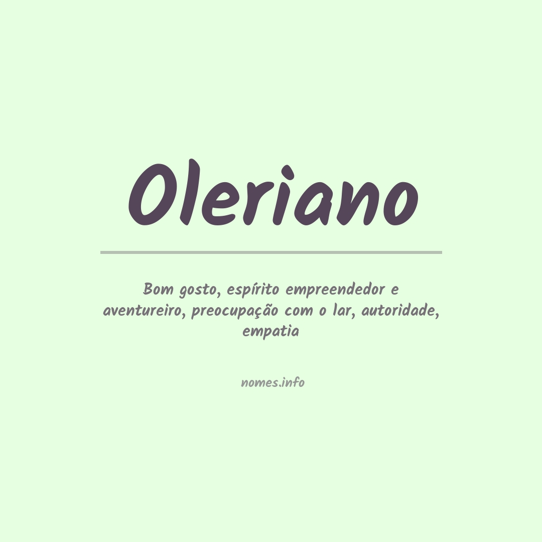 Significado do nome Oleriano