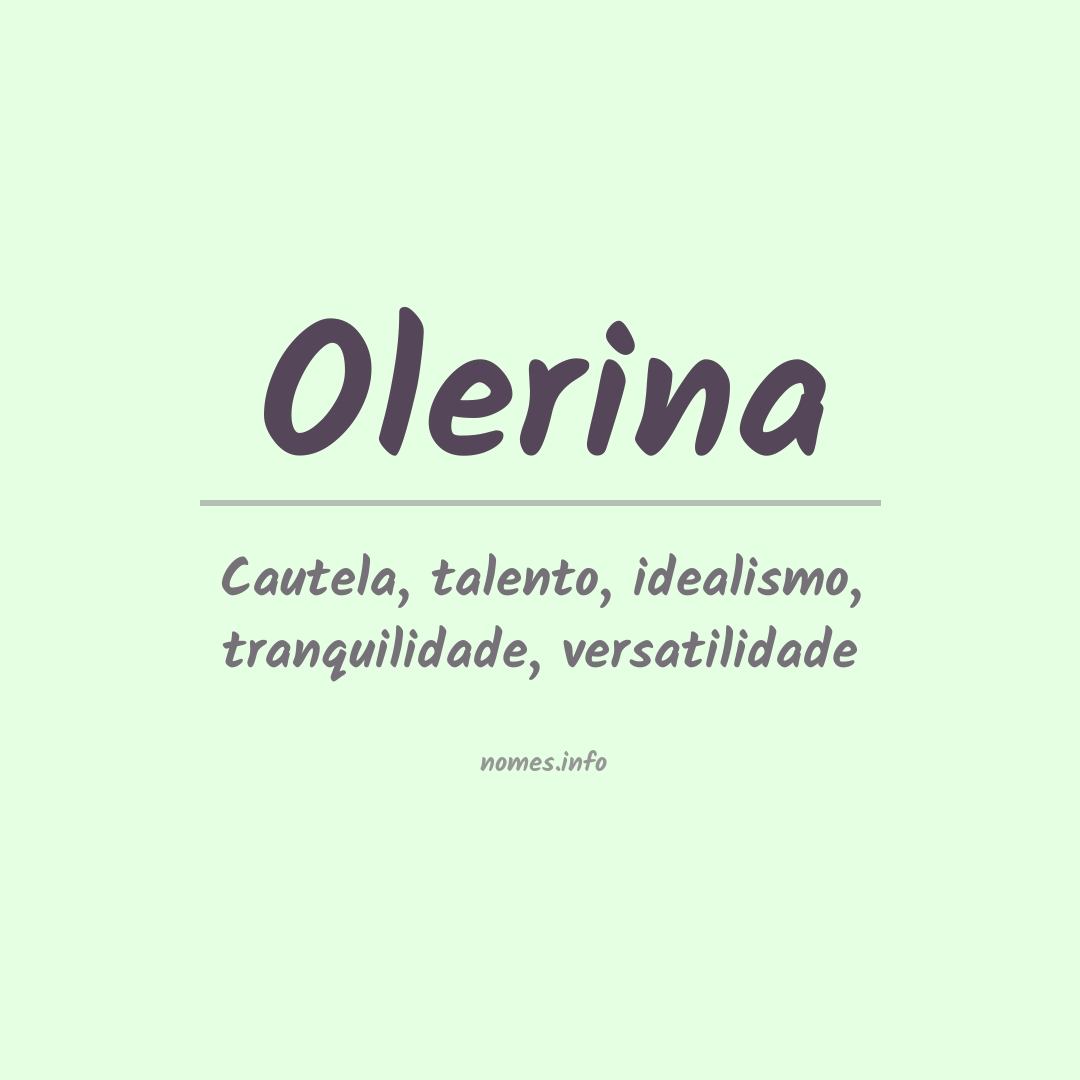 Significado do nome Olerina