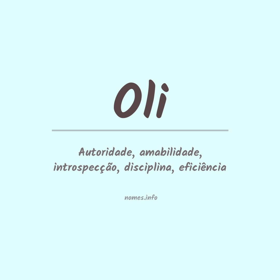 Significado do nome Oli
