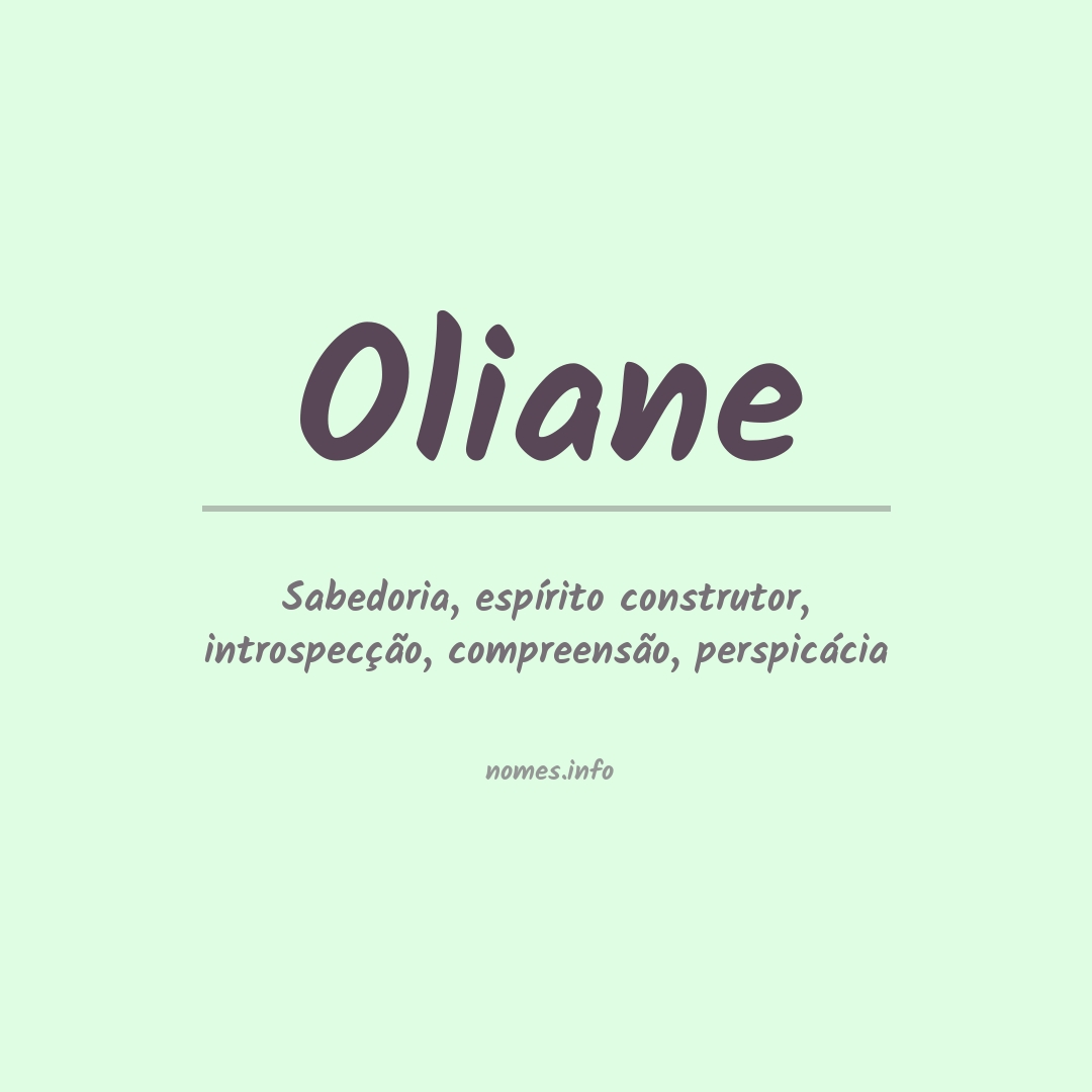 Significado do nome Oliane