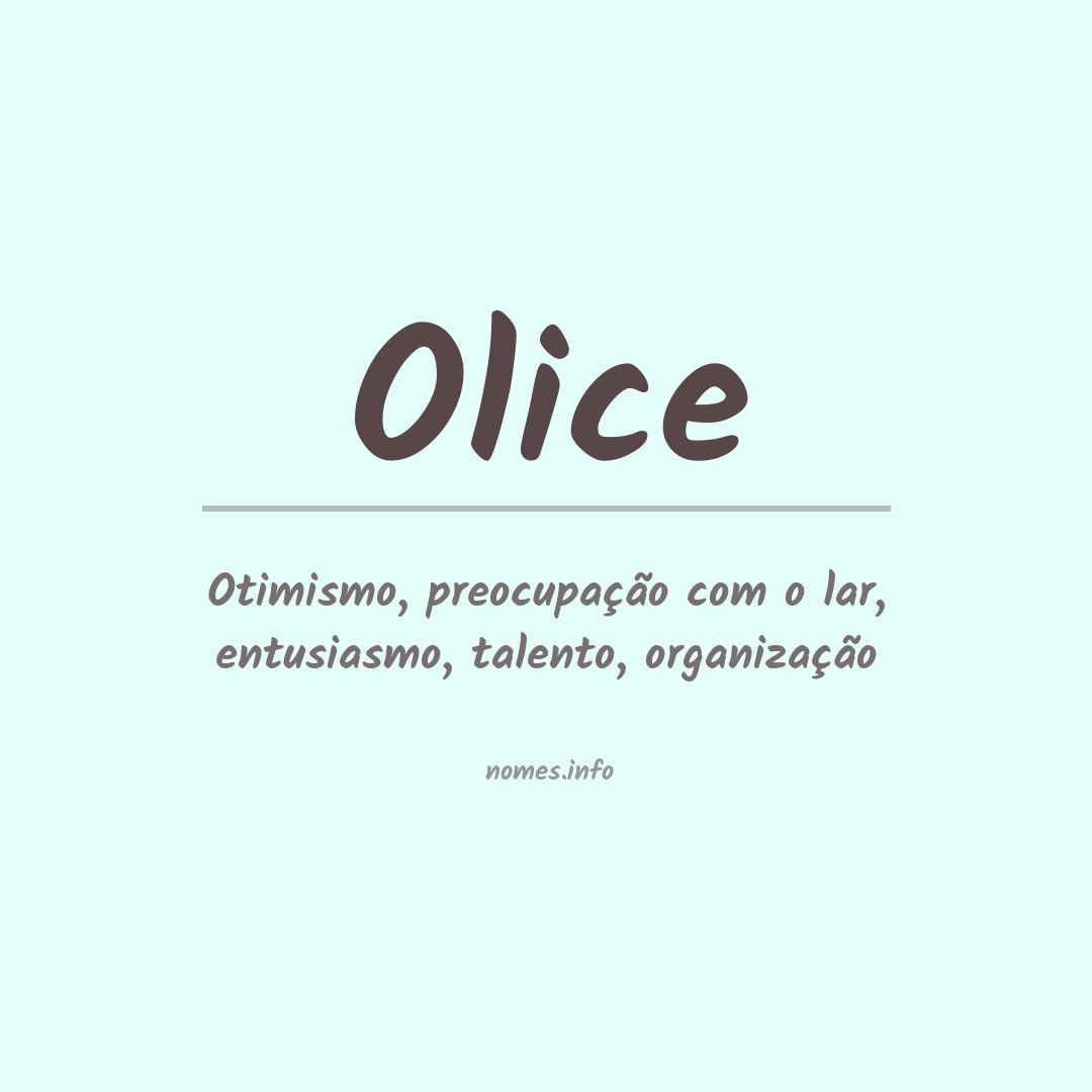 Significado do nome Olice