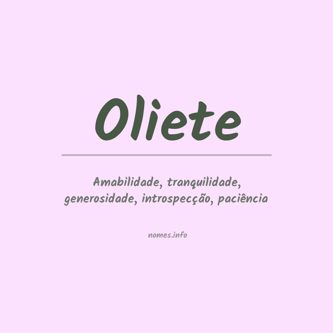 Significado do nome Oliete