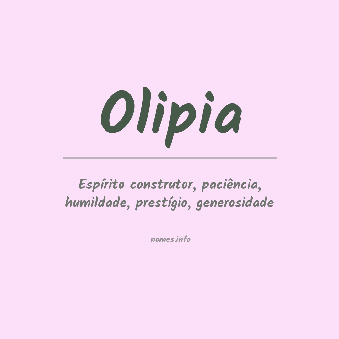 Significado do nome Olipia