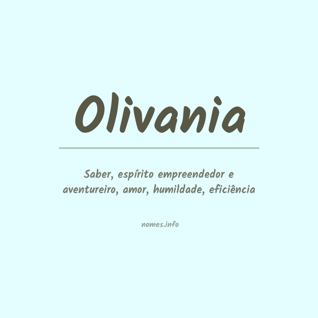 Significado do nome Olivania