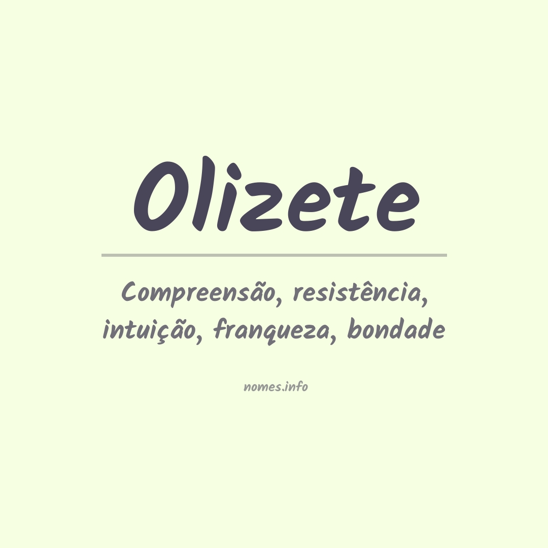 Significado do nome Olizete