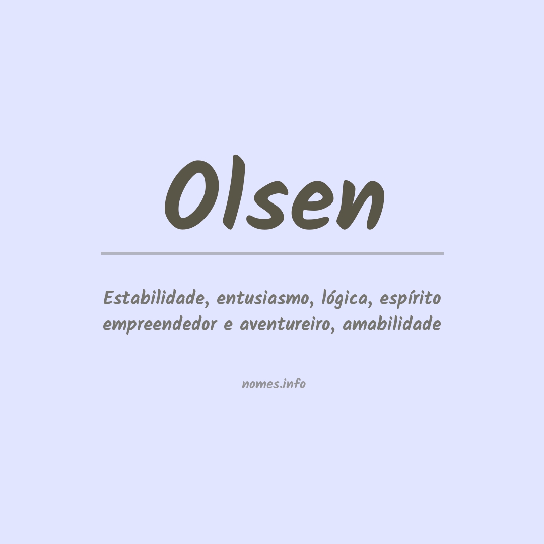 Significado do nome Olsen