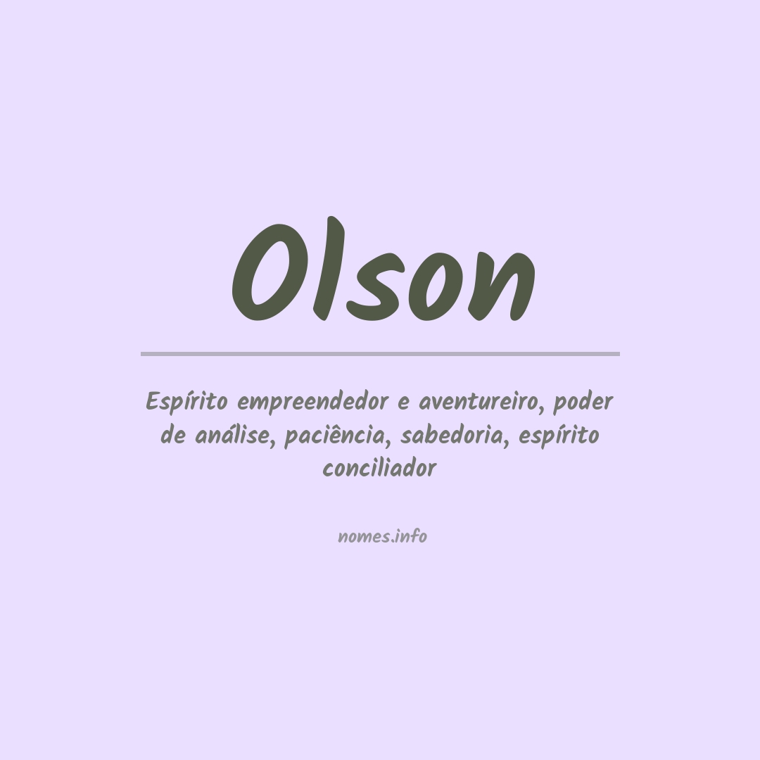 Significado do nome Olson