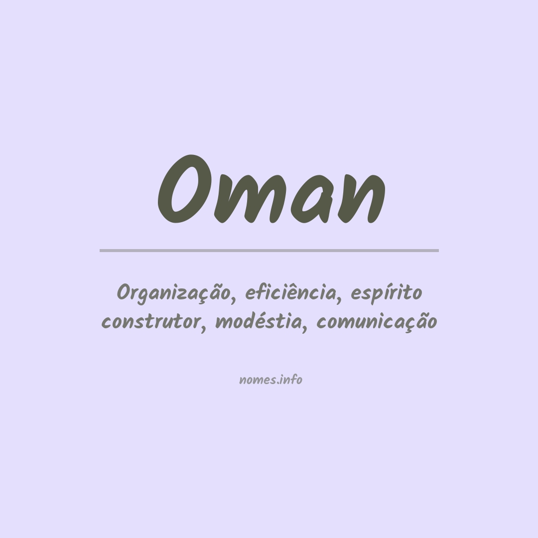 Significado do nome Oman