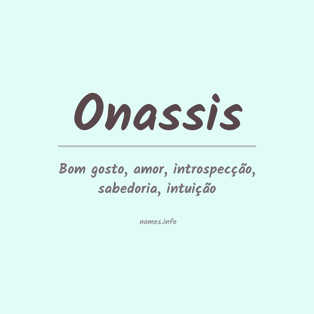 Significado do nome Onassis