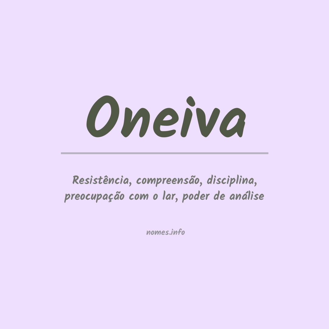 Significado do nome Oneiva
