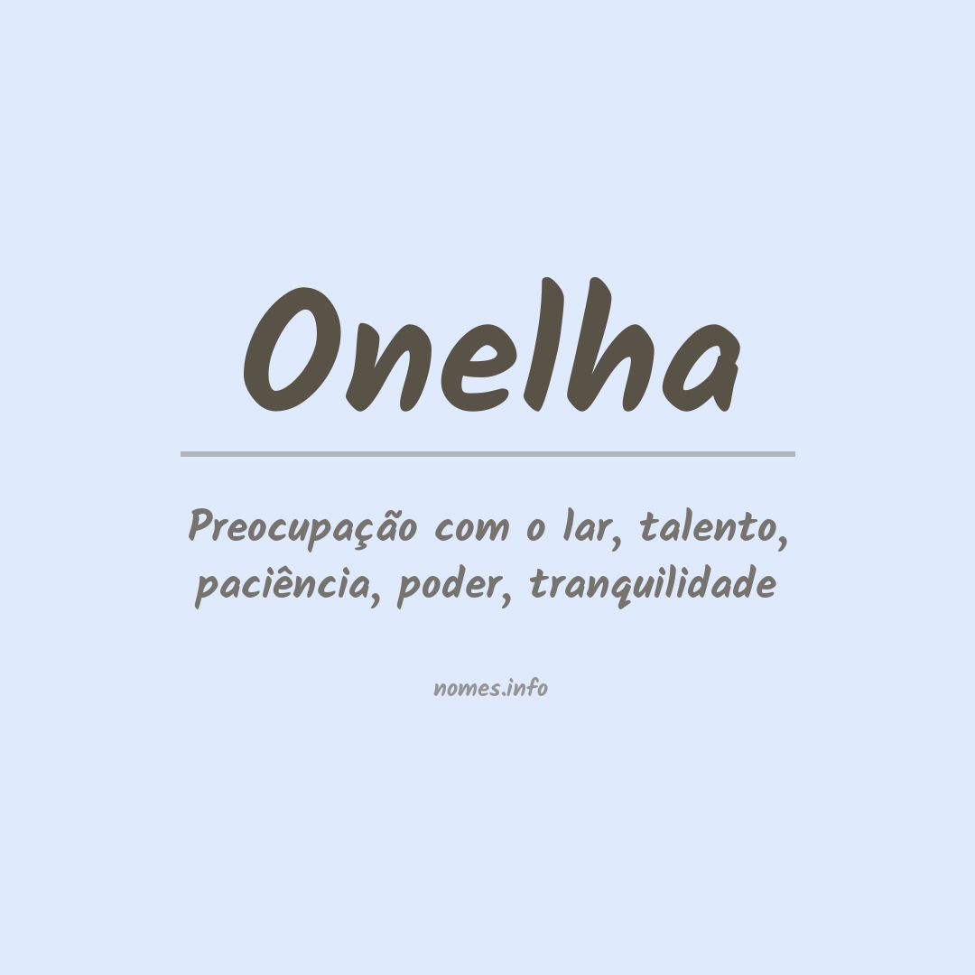 Significado do nome Onelha