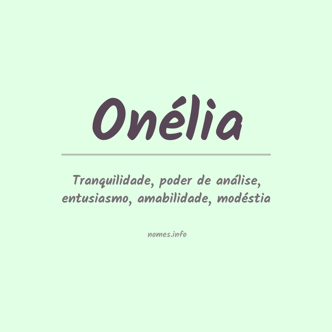 Significado do nome Onélia