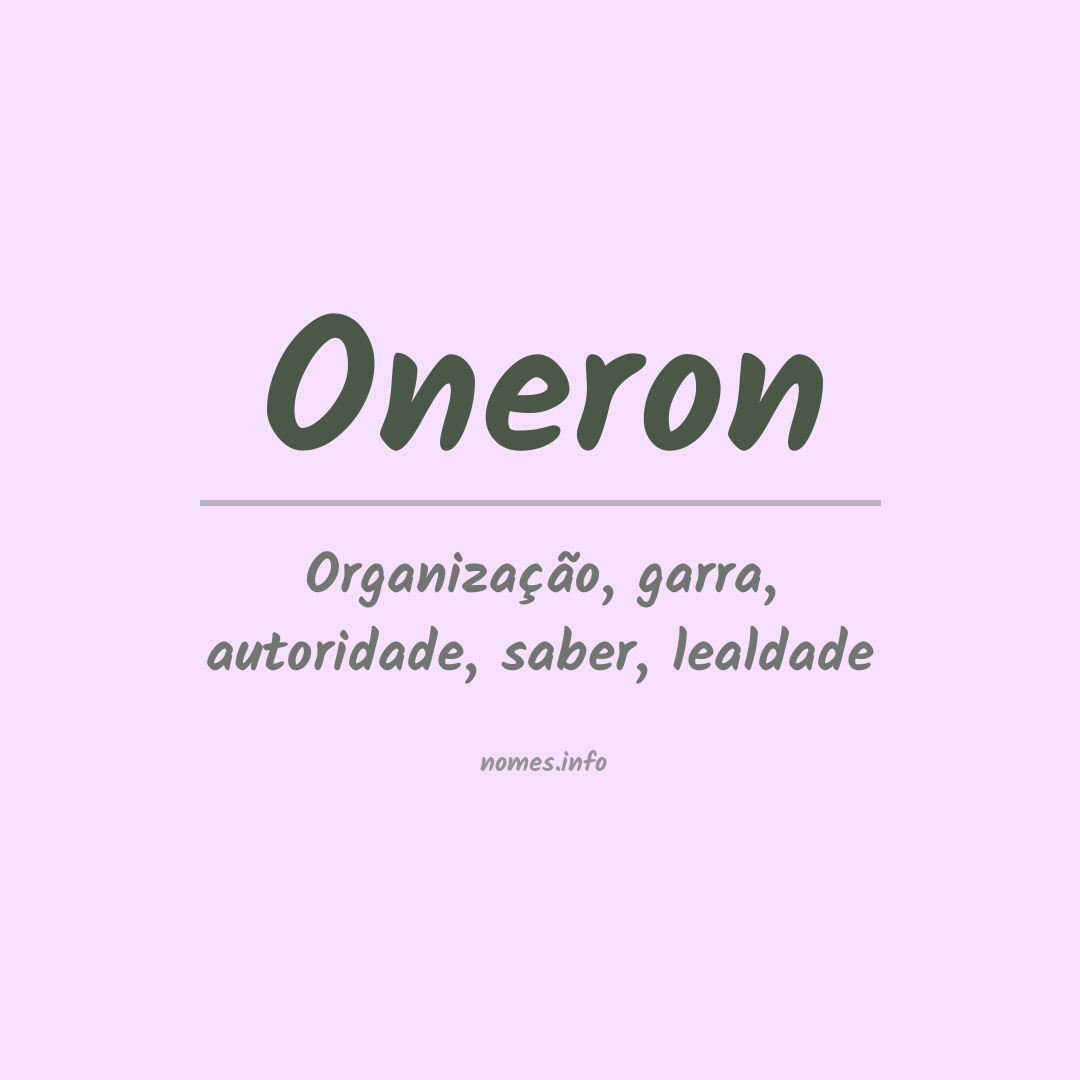 Significado do nome Oneron