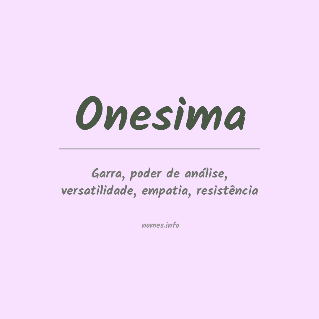 Significado do nome Onesima