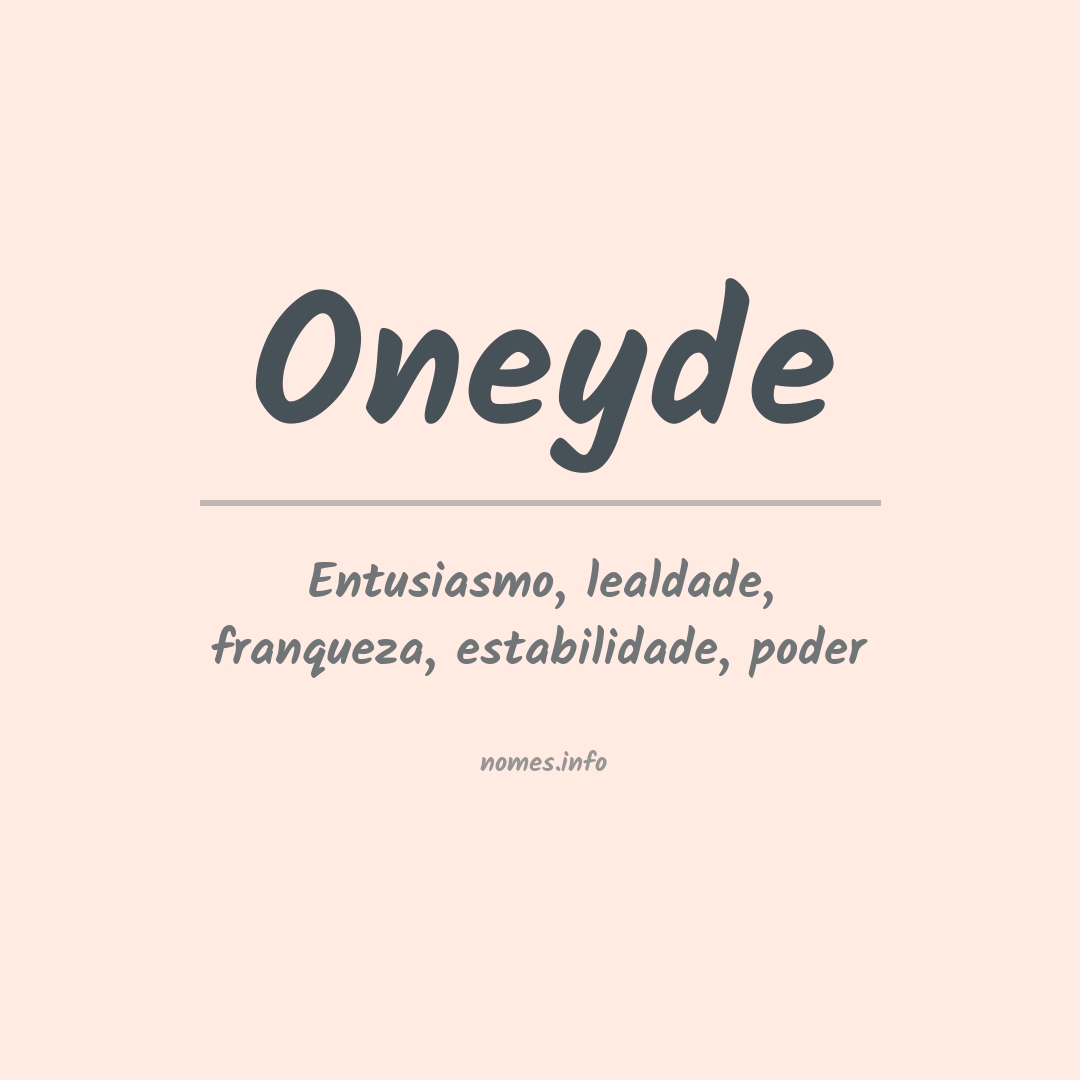 Significado do nome Oneyde