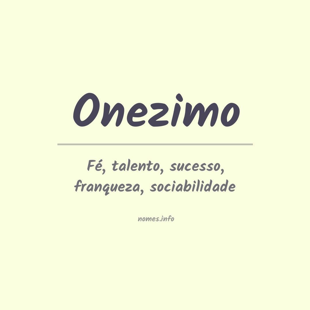 Significado do nome Onezimo