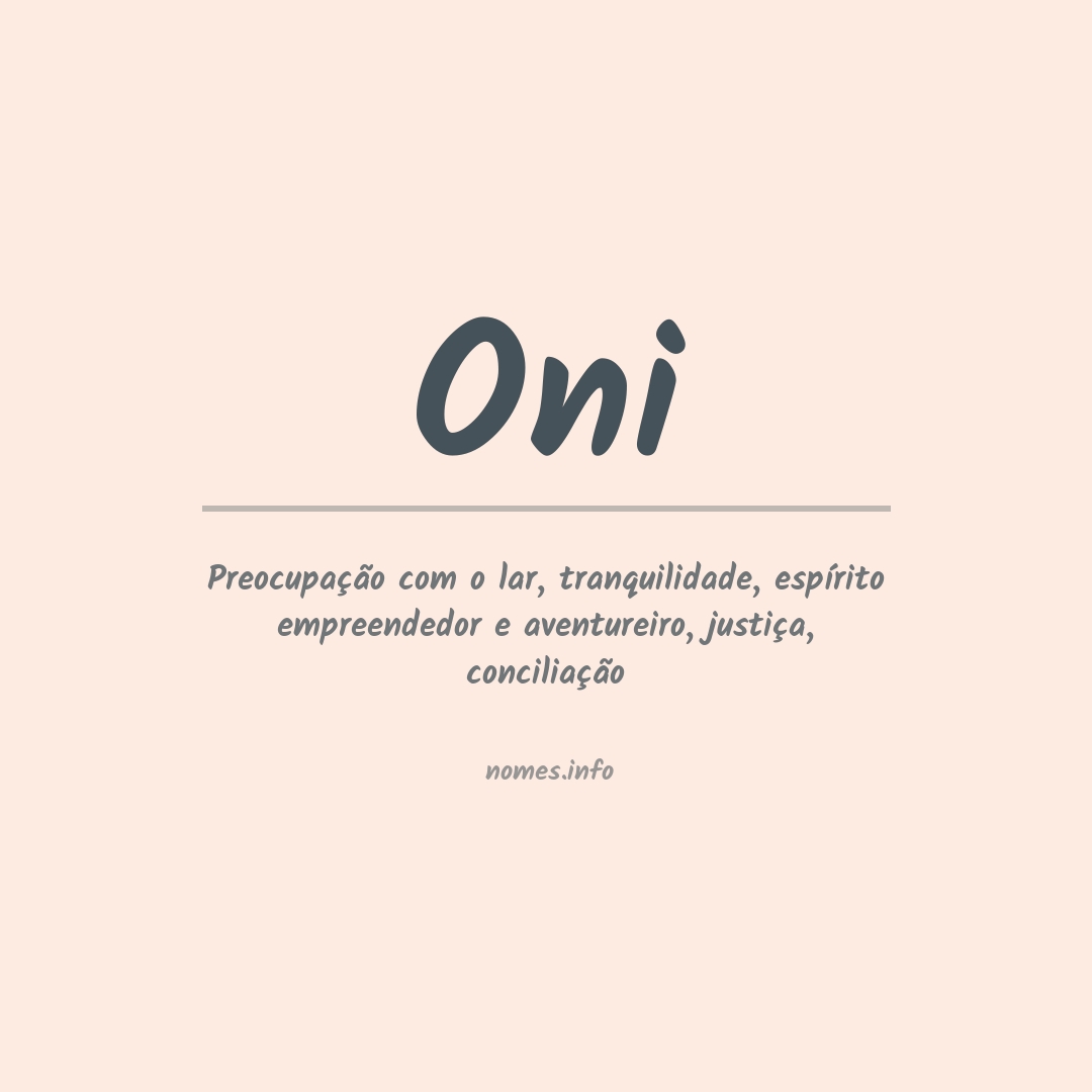 Significado do nome Oni