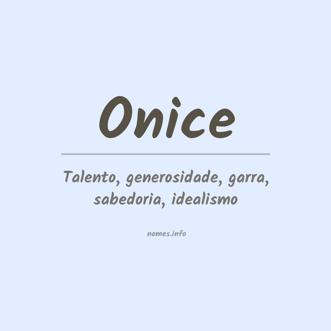 Significado do nome Onice