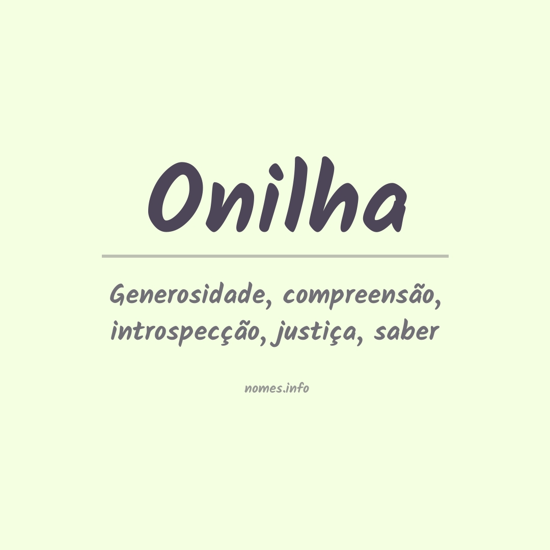 Significado do nome Onilha