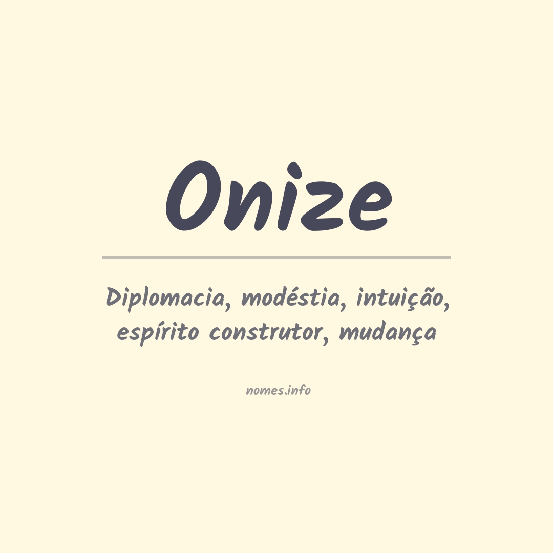 Significado do nome Onize