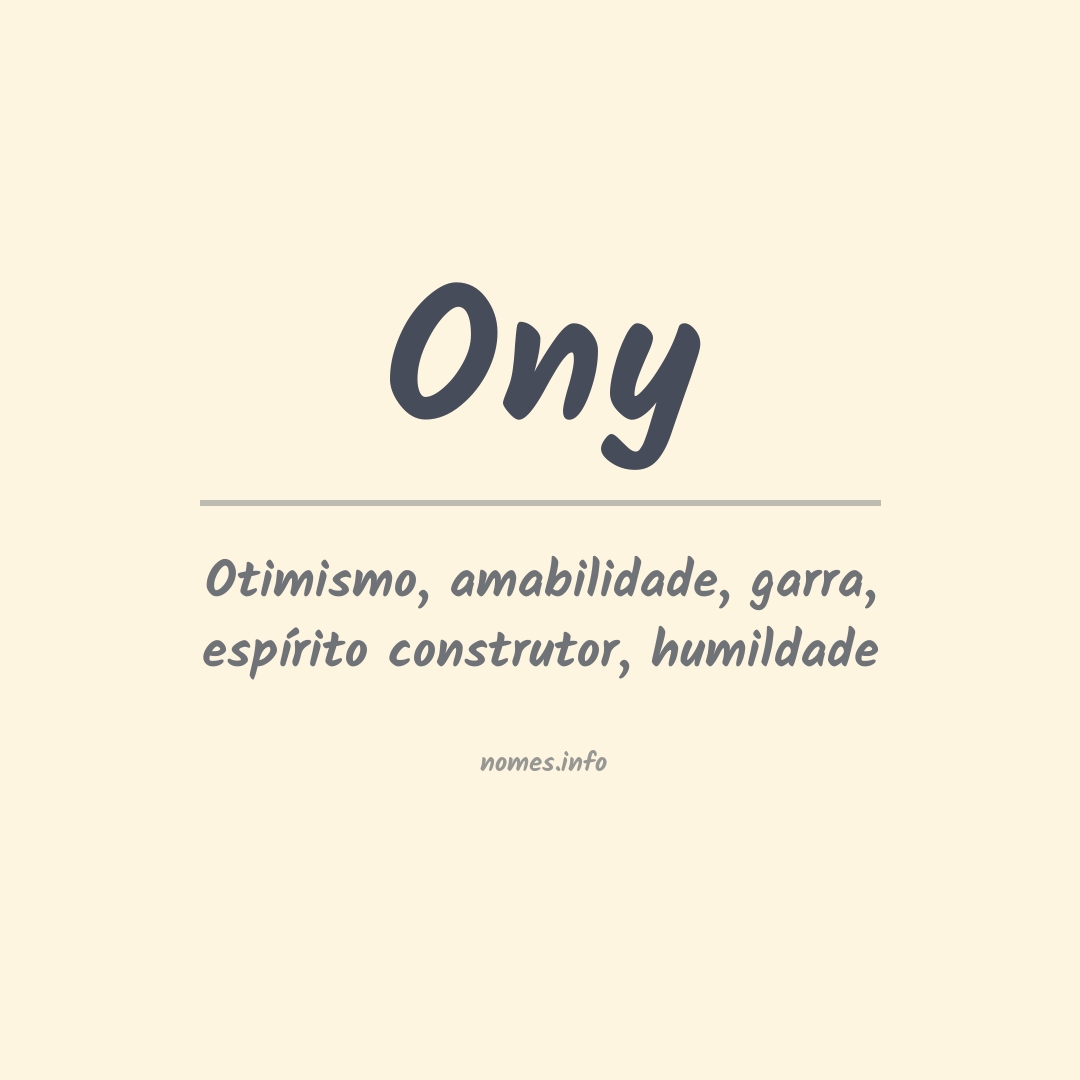 Significado do nome Ony