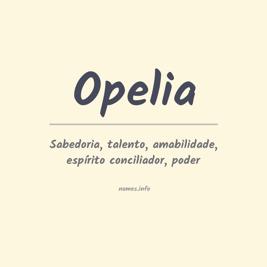 Significado do nome Opelia