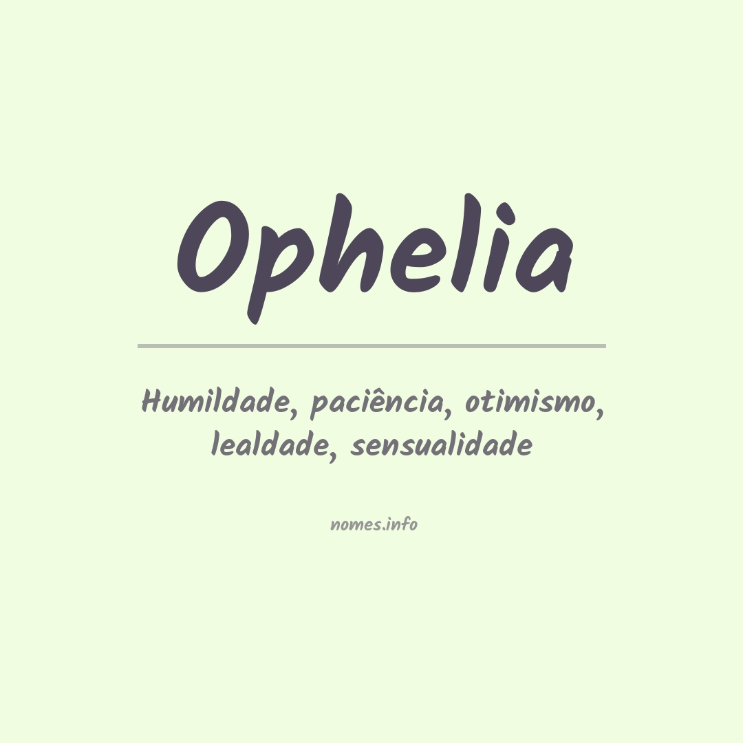 Significado do nome Ophelia