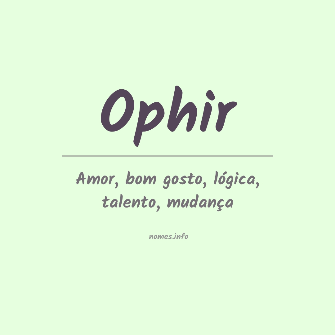 Significado do nome Ophir