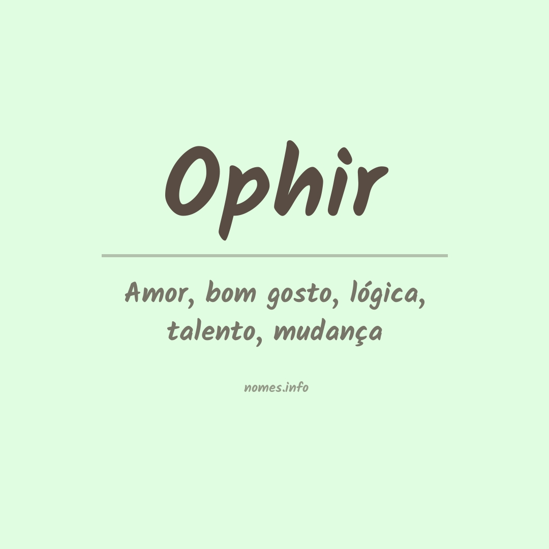 Significado do nome Ophir