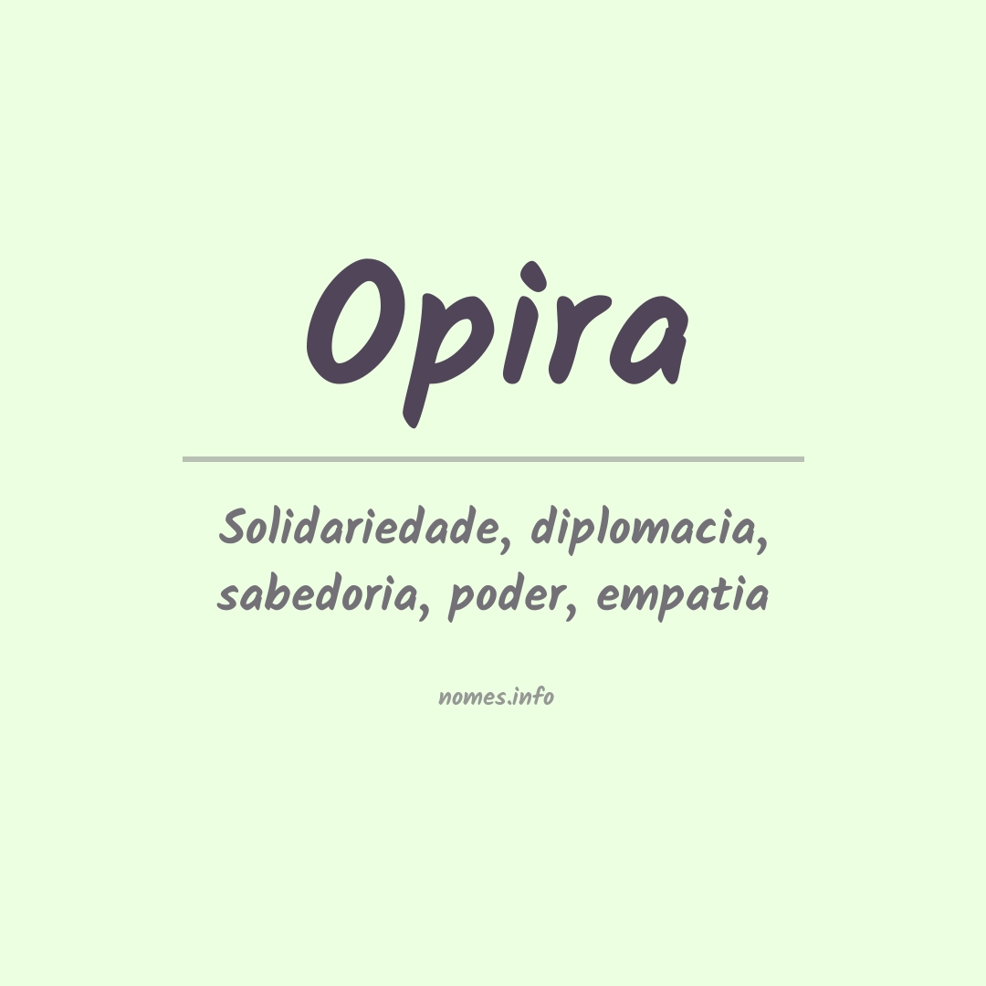 Significado do nome Opira