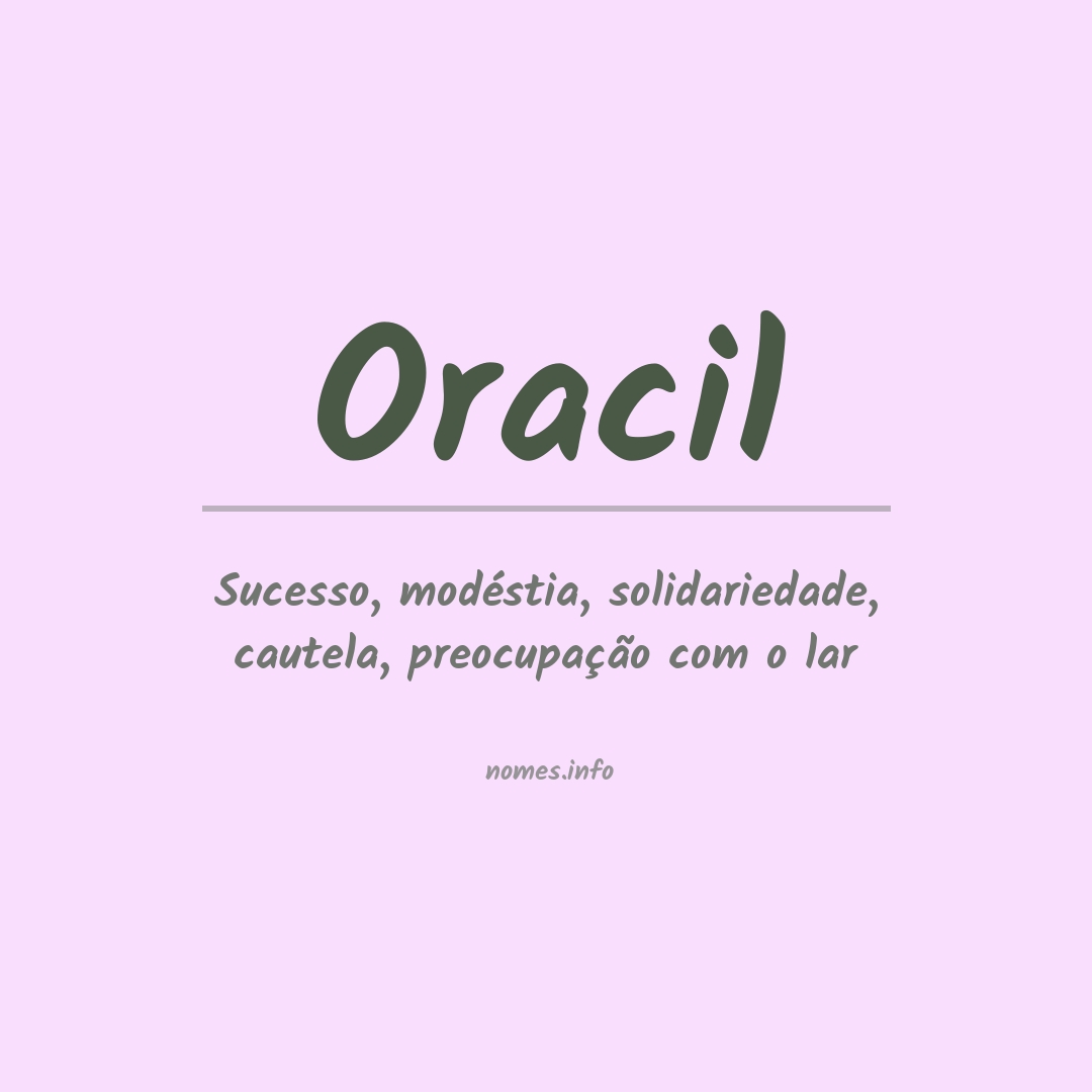 Significado do nome Oracil