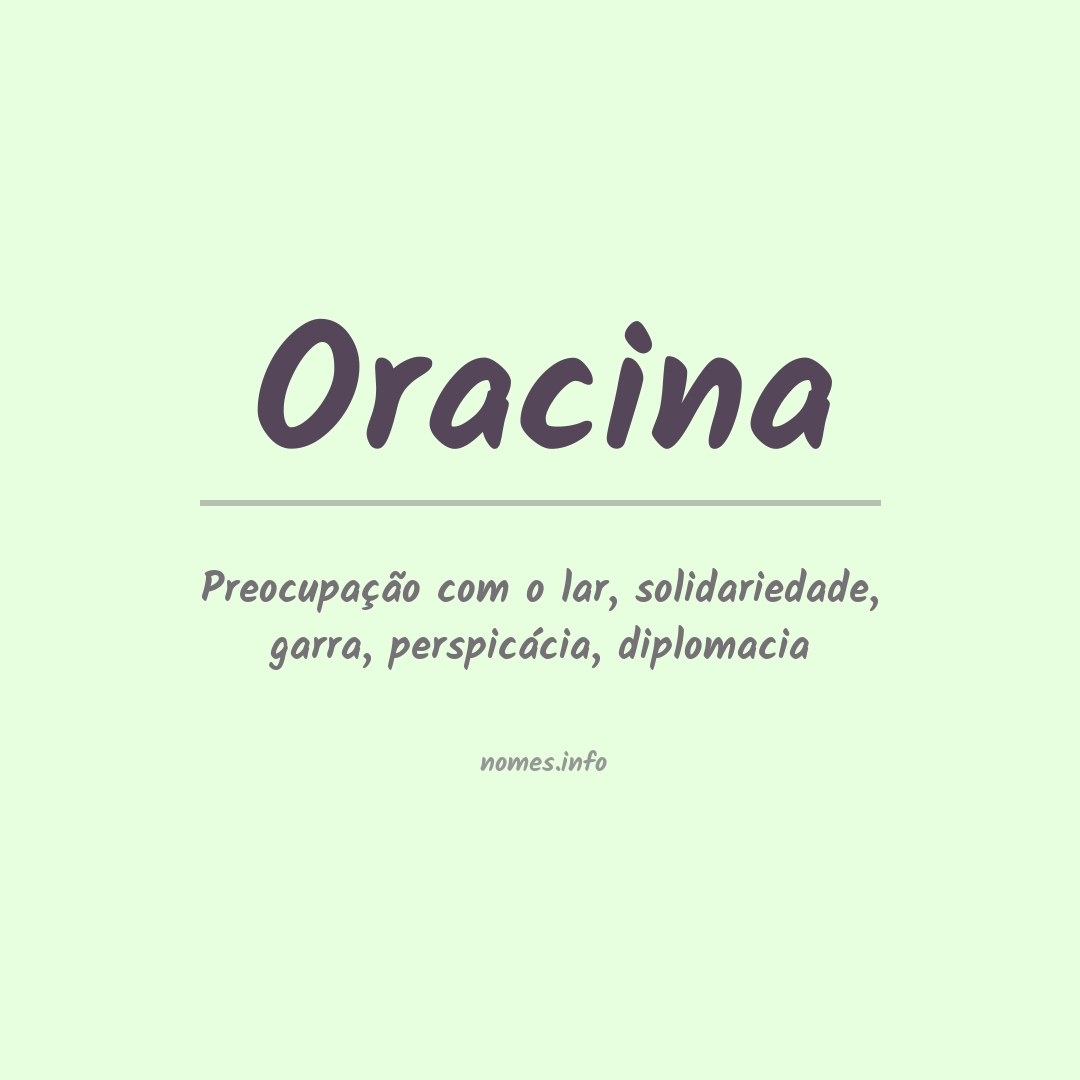 Significado do nome Oracina