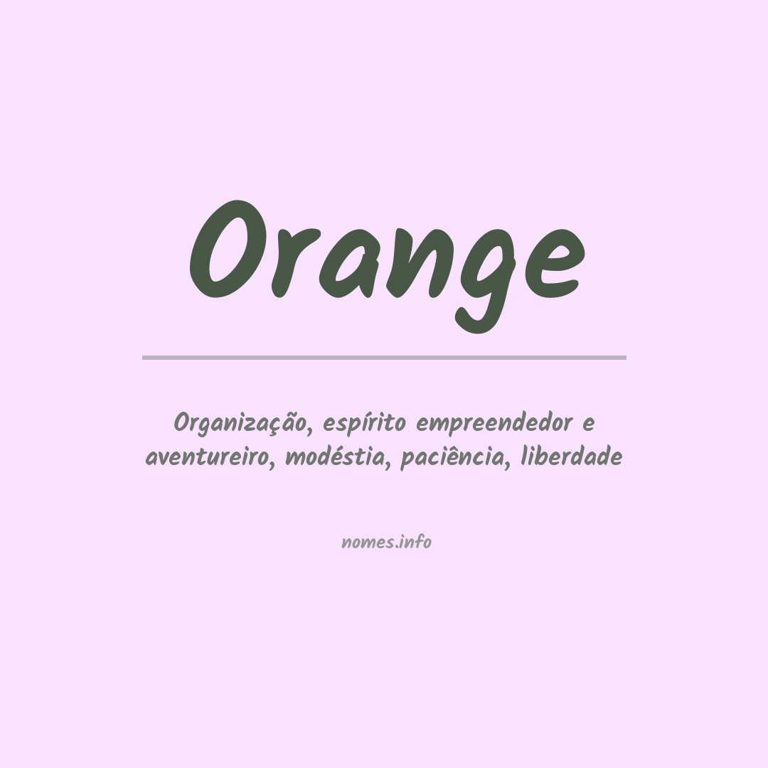 Significado do nome Orange