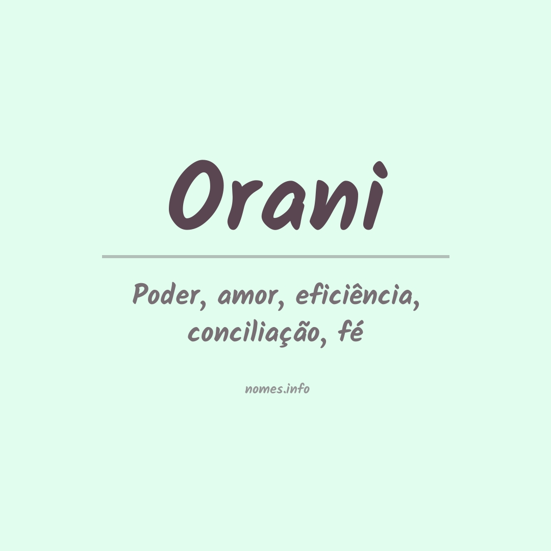 Significado do nome Orani
