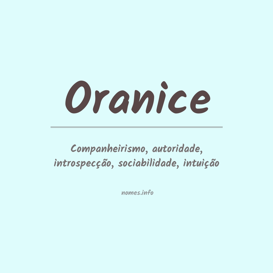 Significado do nome Oranice