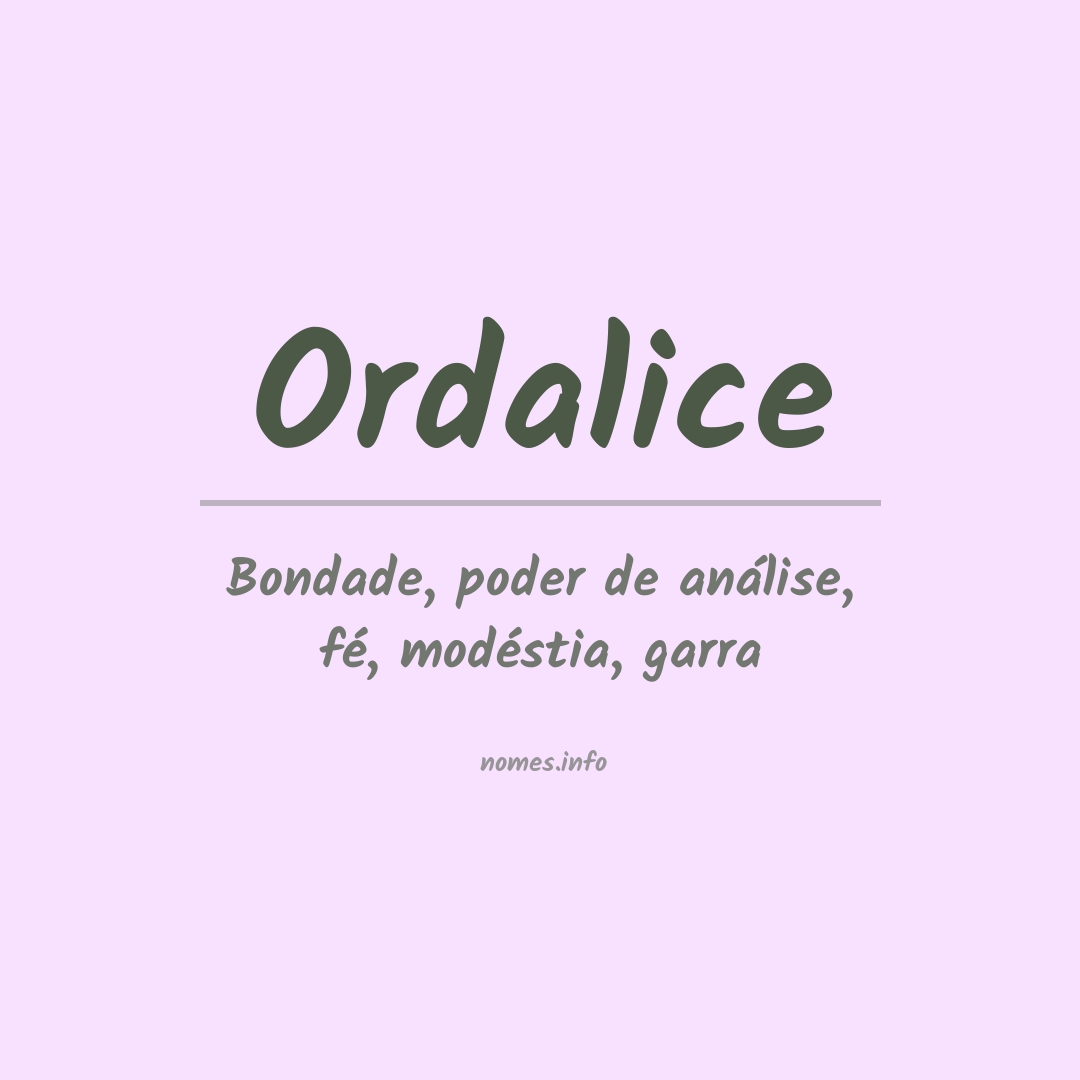 Significado do nome Ordalice