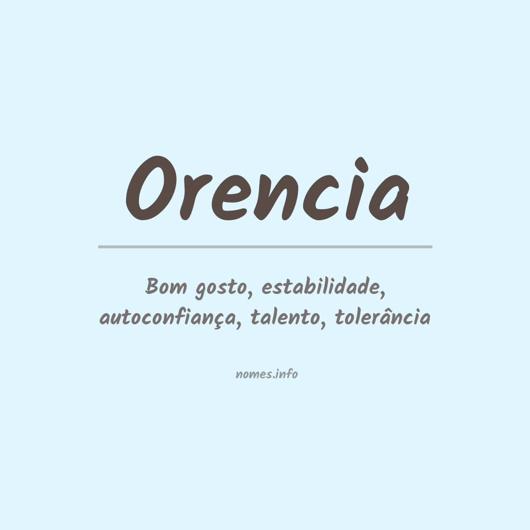 Significado do nome Orencia