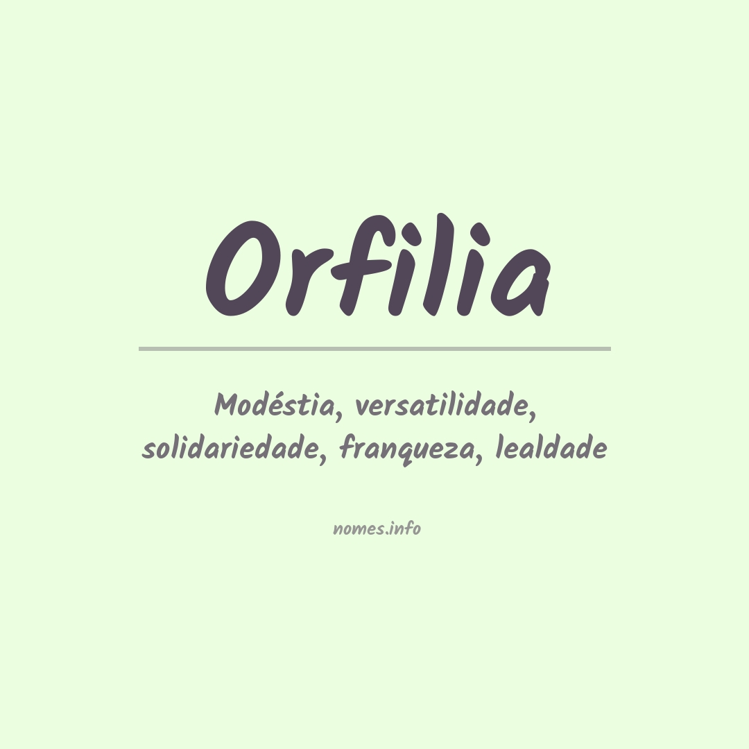 Significado do nome Orfilia