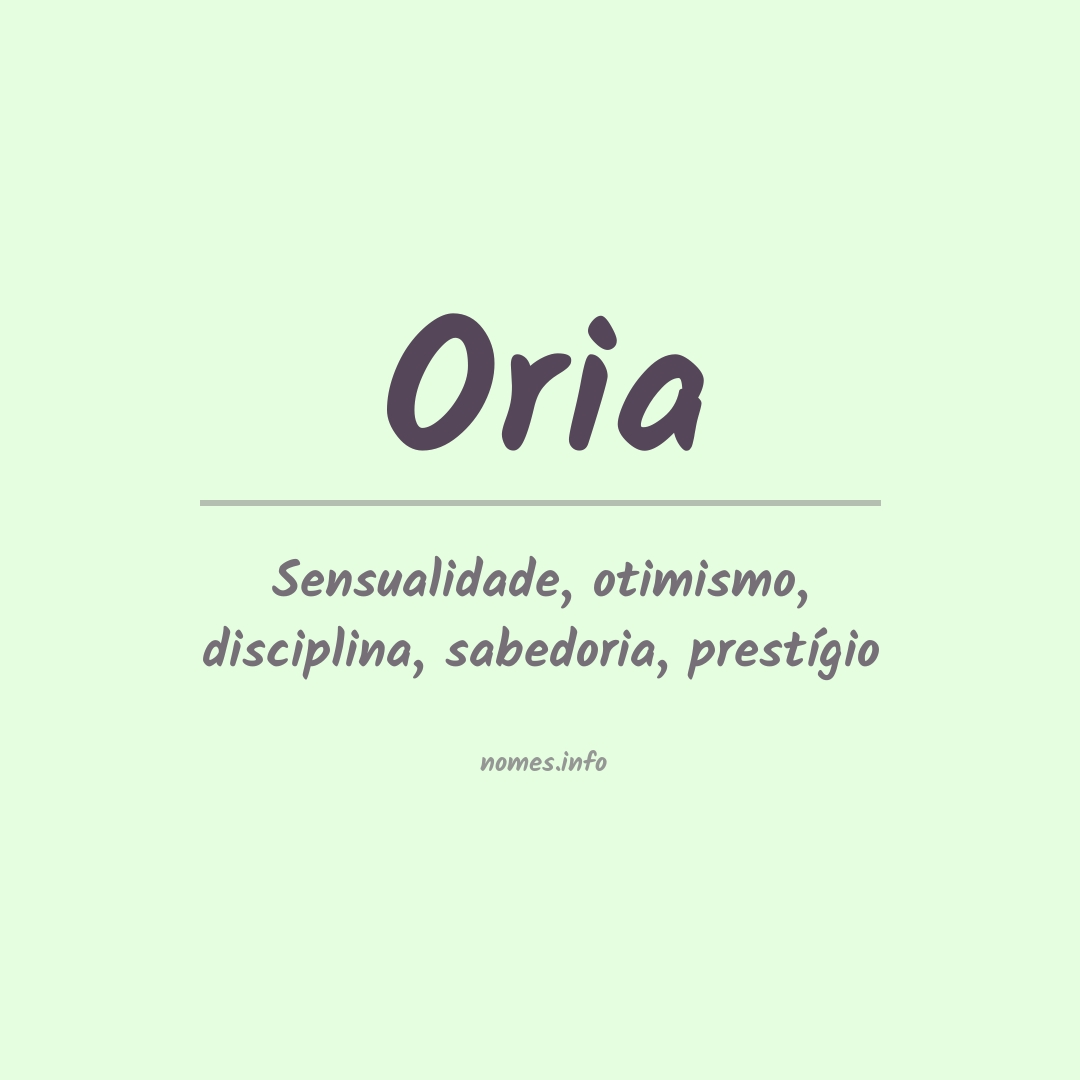 Significado do nome Oria