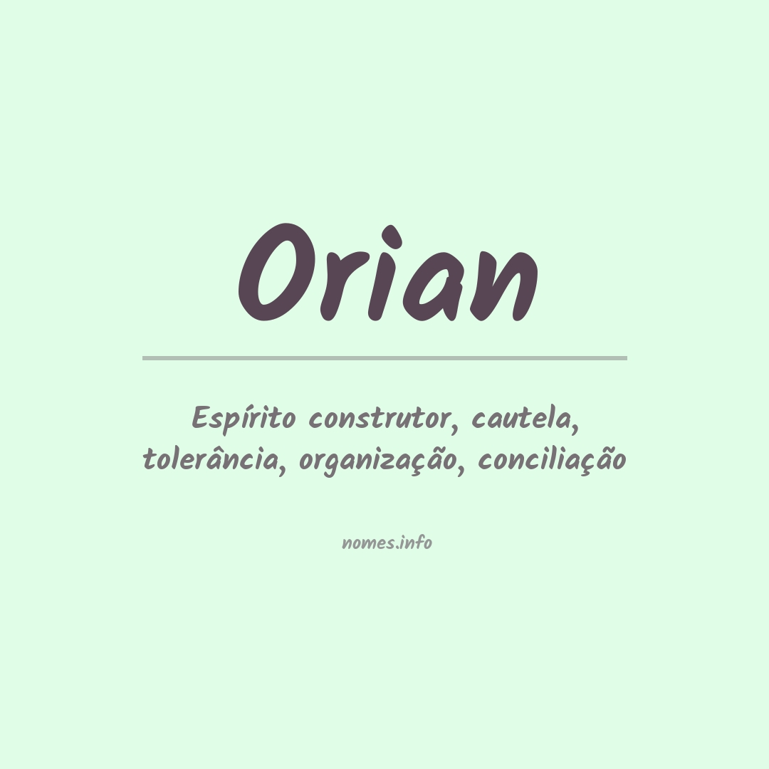 Significado do nome Orian Significado do nome Orian
