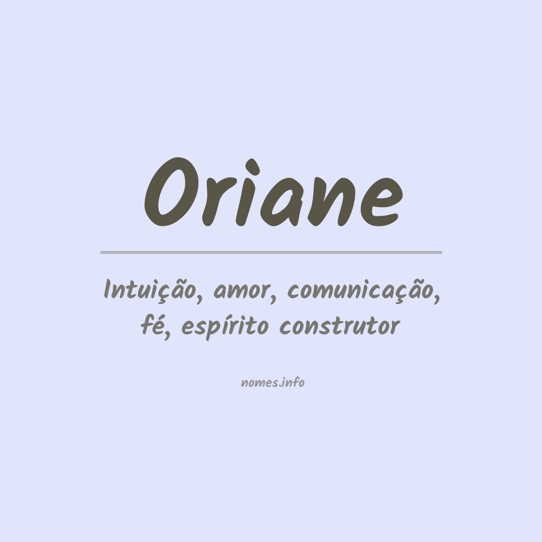 Significado do nome Oriane