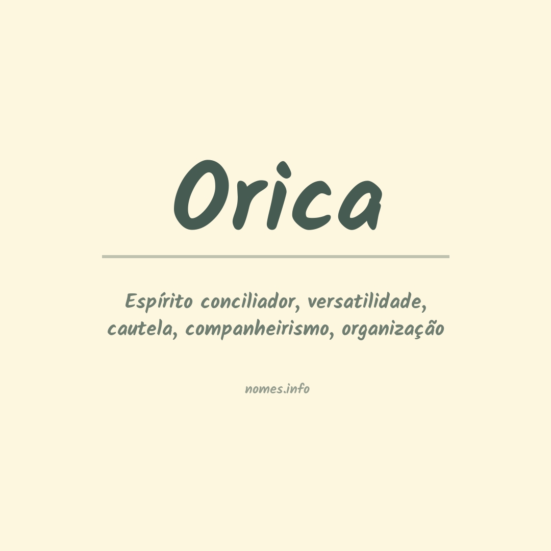 Significado do nome Orica